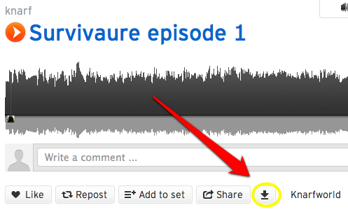 Téléchargement de l'épisode 1 sur Soundcloud